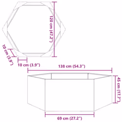 vidaXL Garden Planter Outdoor Flower Pot Planter Pot Olive Green Hexagon Steel - Additional view 9