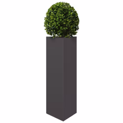 vidaXL Garden Planters Outdoor Flower Pot Patio Planter Box Triangular Steel - black, 30 x 26 x 75 cm/ 1 pcs - Additional view 2