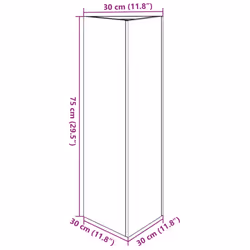 vidaXL Garden Planters Outdoor Flower Pot Patio Planter Box Triangular Steel - black, 30 x 26 x 75 cm/ 1 pcs - Additional view 3