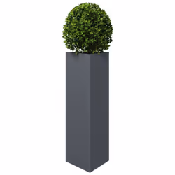 vidaXL Garden Planters Outdoor Flower Pot Patio Planter Box Triangular Steel - anthracite, 30 x 26 x 75 cm/ 1 pcs - Additional view 2
