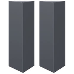 vidaXL Garden Planters Outdoor Flower Pot Patio Planter Box Triangular Steel - anthracite, 30 x 26 x 75 cm/ 2 pcs