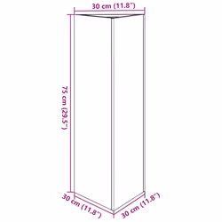 vidaXL Garden Planters Outdoor Flower Pot Patio Planter Box Triangular Steel - grey, 30 x 26 x 75 cm/ 1 pcs - Additional view 3