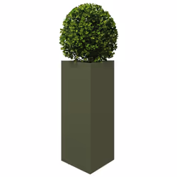 vidaXL Garden Planters Outdoor Flower Pot Patio Planter Box Triangular Steel - olive green, 40 x 34.5 x 70 cm/ 1 pcs - Additional view 2