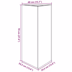 vidaXL Garden Planters Outdoor Flower Pot Patio Planter Box Triangular Steel - light grey, 40 x 34.5 x 70 cm/ 1 pcs - Additional view 9