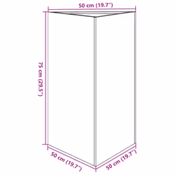 vidaXL Garden Planters Outdoor Flower Pot Patio Planter Box Triangular Steel - white, 50 x 43 x 75 cm/ 1 pcs - Additional view 3