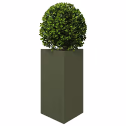 vidaXL Garden Planters Outdoor Flower Pot Patio Planter Box Triangular Steel - olive green, 50 x 43 x 75 cm/ 1 pcs - Additional view 2