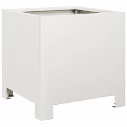 vidaXL Garden Planter Plant Pot Flower Pot Outdoor Planter Box White Steel - Additional view 5
