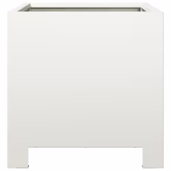 vidaXL Garden Planters Patio Flower Pot Outdoor Planter Box 2 pcs White Steel - Additional view 5