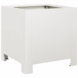 vidaXL Garden Planters Patio Flower Pot Outdoor Planter Box 2 pcs White Steel - Additional view 7