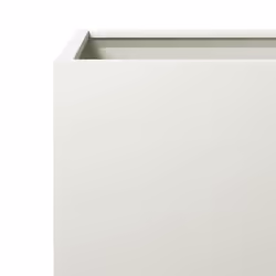 vidaXL Garden Planters Patio Flower Pot Outdoor Planter Box 2 pcs White Steel - Additional view 8