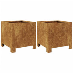 vidaXL Garden Planters Plant Pot Flower Pot Planter Box 2 pcs Weathering Steel