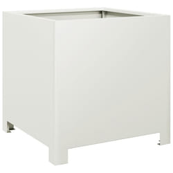 vidaXL Garden Planter Plant Pot Flower Pot Outdoor Planter Box White Steel
