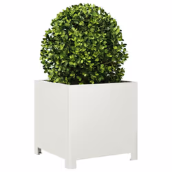 vidaXL Garden Planter Plant Pot Flower Pot Outdoor Planter Box White Steel