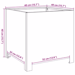 vidaXL Garden Planters Patio Flower Pot Outdoor Planter Box 2 pcs White Steel - Additional view 3