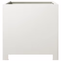 vidaXL Garden Planters Patio Flower Pot Outdoor Planter Box 2 pcs White Steel - Additional view 5