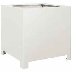 vidaXL Garden Planters Patio Flower Pot Outdoor Planter Box 2 pcs White Steel - Additional view 7
