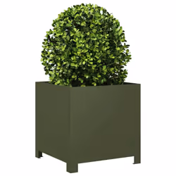 vidaXL Garden Planter Patio Flower Pot Outdoor Planter Box Olive Green Steel - Additional view 2