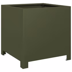vidaXL Garden Planter Patio Flower Pot Outdoor Planter Box Olive Green Steel - Additional view 5