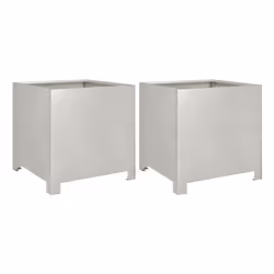 VidaXL Garden Planters 2 pcs 40x40x40 cm Stainless Steel, Box planter, Freestanding, Stainless steel, Stainless steel, Square ...
