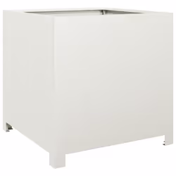 vidaXL Garden Planter Plant Pot Flower Pot Outdoor Planter Box White Steel