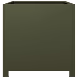 vidaXL Garden Planter Patio Flower Pot Outdoor Planter Box Olive Green Steel - Additional view 4