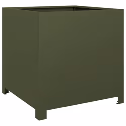 vidaXL Garden Planter Patio Flower Pot Outdoor Planter Box Olive Green Steel - Additional view 5