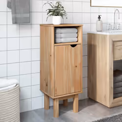vidaXL Bathroom Cabinet Storage Cabinet Cupboard Vanity Unit Solid Wood Pine