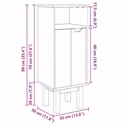 vidaXL Bathroom Cabinet Storage Cabinet Cupboard Vanity Unit Solid Wood Pine