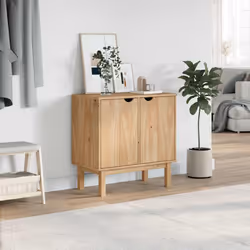 vidaXL Hallway Cabinet Storage Cupboard Hall Unit Side Cabinet Solid Wood Pine - Additional view 2