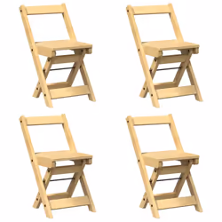 vidaXL Dining Chairs Foldable Kitchen Chair 4 pcs Wax Brown Solid Wood Pine