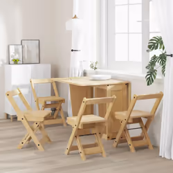vidaXL Dining Chairs Foldable Kitchen Chair 4 pcs Wax Brown Solid Wood Pine