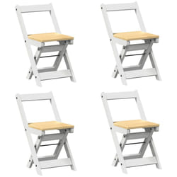 vidaXL Dining Chairs Foldable Kitchen Dinner Chair 4 pcs White Solid Wood Pine