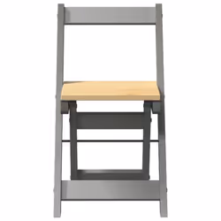 vidaXL Dining Chairs Foldable Kitchen Dinner Chair 4 pcs Grey Solid Wood Pine - Additional view 4