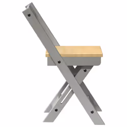 vidaXL Dining Chairs Foldable Kitchen Dinner Chair 4 pcs Grey Solid Wood Pine - Additional view 5
