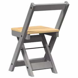 vidaXL Dining Chairs Foldable Kitchen Dinner Chair 4 pcs Grey Solid Wood Pine - Additional view 6