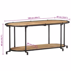 vidaXL TV Cabinet TV Stand TV Unit Entertainment Centre Solid Wood Rough Mango - Additional view 10