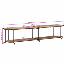 vidaXL TV Cabinet TV Stand TV Unit Entertainment Centre Solid Wood Rough Mango