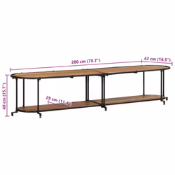 vidaXL TV Cabinet TV Stand TV Unit Entertainment Centre Solid Wood Acacia - Additional view 10
