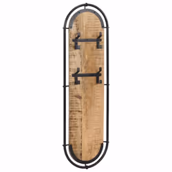 vidaXL Wall-mounted Coat Racks with 4 Hooks Wall Coat Hook Wall Hanger 2 pcs - rough mango wood