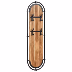 vidaXL Wall-mounted Coat Racks with 4 Hooks Wall Coat Hook Wall Hanger 2 pcs - acacia wood