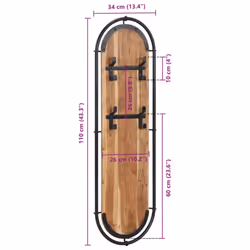 vidaXL Wall-mounted Coat Racks with 4 Hooks Wall Coat Hook Wall Hanger 2 pcs - acacia wood