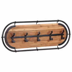 vidaXL Wall-mounted Coat Rack with 5 Hooks Wall Coat Hook Hat Wall Hanger - acacia wood