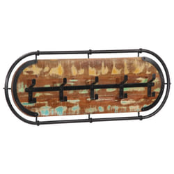 vidaXL Wall-mounted Coat Rack with 5 Hooks Wall Coat Hook Hat Wall Hanger - reclaimed wood