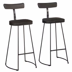 vidaXL Gavin Bar Stools Dining Room Chair Seat Stool Solid Mango Wood 2 pcs - black, 49 x 43 x 103 cm