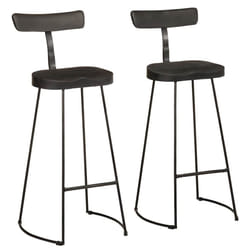 vidaXL Gavin Bar Stools Dining Room Chair Seat Stool Solid Mango Wood 2 pcs - black, 49 x 43 x 103 cm