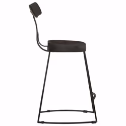 vidaXL Gavin Bar Stools Dining Room Chair Seat Stool Solid Mango Wood 2 pcs - black, 49 x 43 x 79 cm
