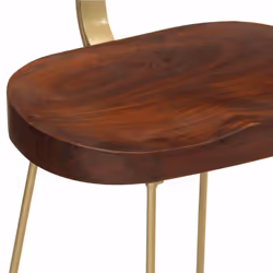 vidaXL Gavin Bar Stools Dining Room Chair Seat Stool Solid Mango Wood 2 pcs - brown, 49 x 43 x 79 cm - Additional view 4