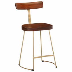 vidaXL Gavin Bar Stools Dining Room Chair Seat Stool Solid Mango Wood 2 pcs - brown, 49 x 43 x 79 cm - Additional view 9
