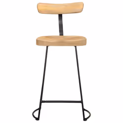 vidaXL Gavin Bar Stools Dining Room Chair Seat Stool Solid Mango Wood 2 pcs - brown and black, 49 x 43 x 88 cm - Additional view 4