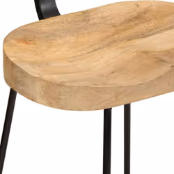 vidaXL Gavin Bar Stools Dining Room Chair Seat Stool Solid Mango Wood 2 pcs - brown and black, 49 x 43 x 88 cm - Additional view 5